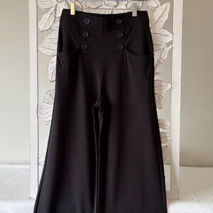 Max Studio London Black Wide Leg Pull On Dress Pants